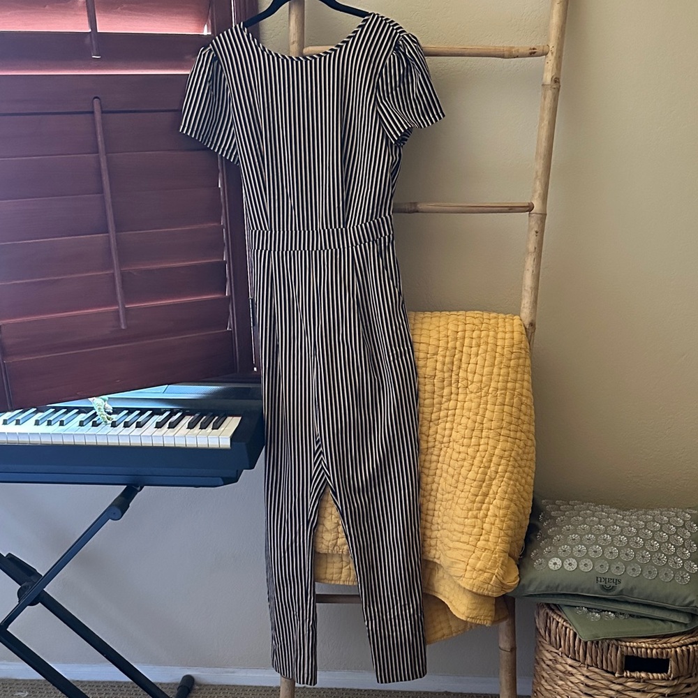 Striped Black and White Jumpsuit